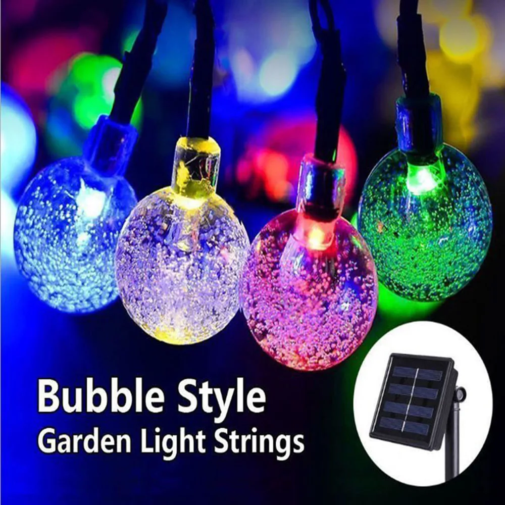 6.5m 5m Solar Sensor Crystal LED Bubble Ball Light IP65 Outdoor Fairy String Globe Lights For Christmas Wedding Party Lighting
6.5m 5m Solar Sensor Crystal LED Bubble Ball Light IP65 Outdoor Fairy String Globe Lights For Christmas Wedding Party Lighting