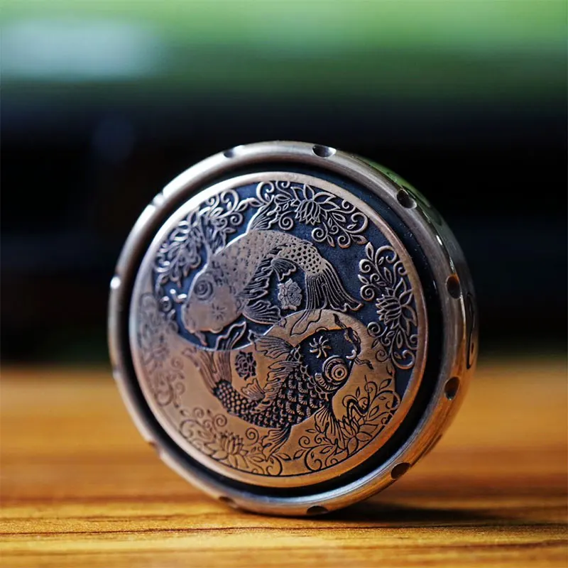 

Chinese Style Taiji Yin Yang Pisces Scriptures Buddhist Copper Fidget Spinner Unique Hand Spinner Adult EDC Anti Stress ADHD Toy