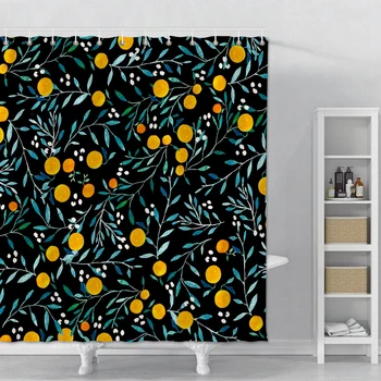 Black Shower Curtain Printed Flowers Leaves Polyester Bath Shower Curtain Set Home Decor Waterproof Bathroom Curtain With Hooks
Black Shower Curtain Printed Flowers Leaves Polyester Bath Shower Curtain Set Home Decor Waterproof Bathroom Curtain With Hooks