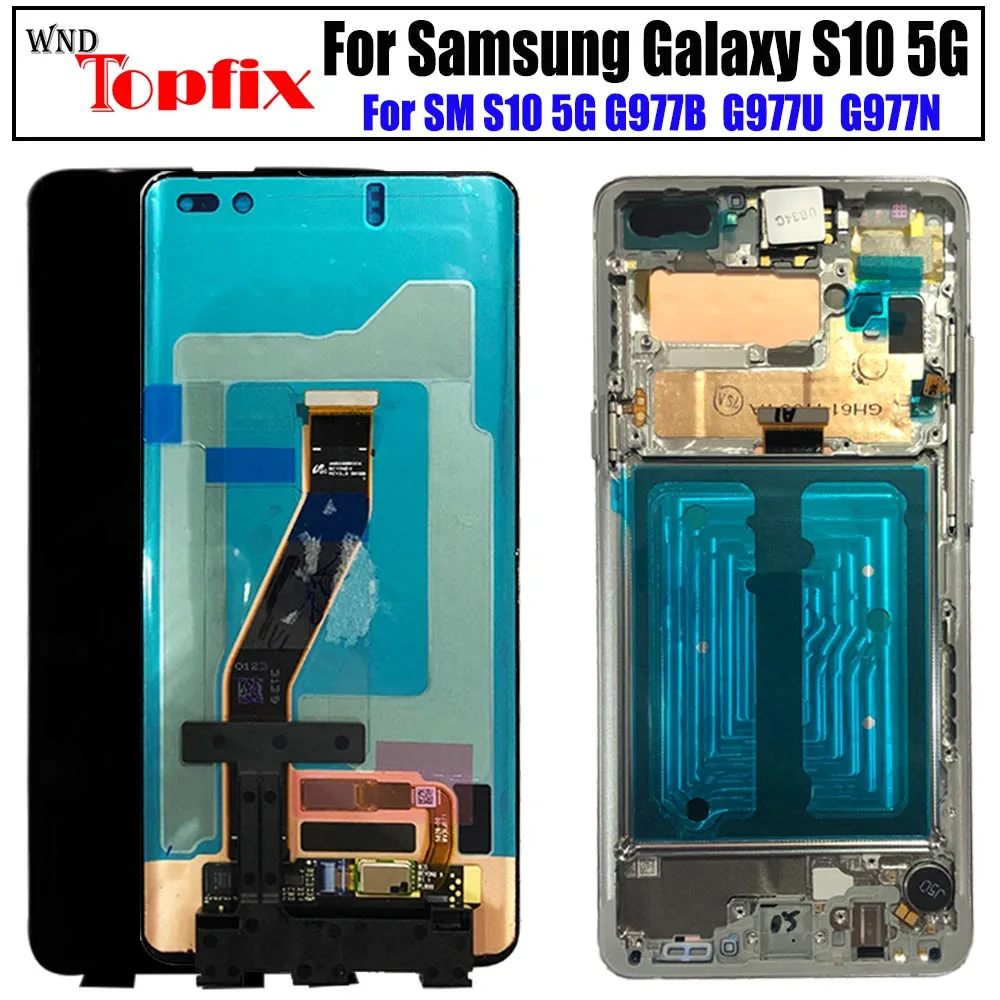 Super AMOLED For Samsung Galaxy S10 5G LCD Display + Touch Screen Digitizer Assembly For 6.7" Samsung S10 5G Lcd G977N G977U LCD
Super AMOLED For Samsung Galaxy S10 5G LCD Display + Touch Screen Digitizer Assembly For 6.7" Samsung S10 5G Lcd G977N G977U LCD