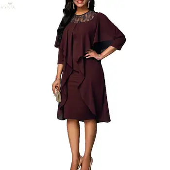5XL Women Dress Elegant Patchwork Solid Color Hollow Out Slim Plus Size Dress Knee-length O-neck Irregular Autumn Party Dresses
5XL Women Dress Elegant Patchwork Solid Color Hollow Out Slim Plus Size Dress Knee-length O-neck Irregular Autumn Party Dresses