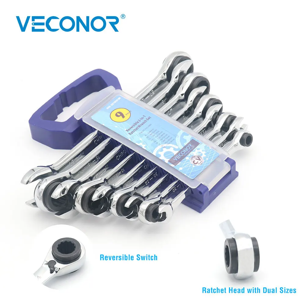 9pcs Ratchet Key Wrench of Keys Set Two in One Dual Ratcheting Spanner with Reversible Switch and Rack Mirror Polish Spanner
9pcs Ratchet Key Wrench of Keys Set Two in One Dual Ratcheting Spanner with Reversible Switch and Rack Mirror Polish Spanner
