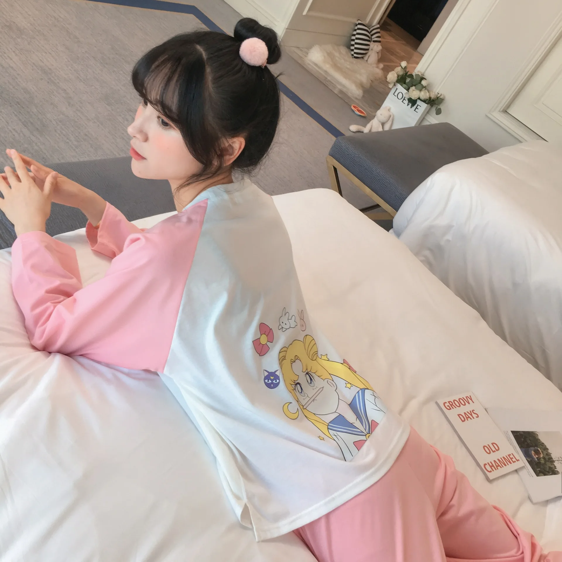 2112 # Five-pointed Star Pullover FN Long Sleeve Sweet Pajamas Homewear Set Series (Send Storage Bag)
2112 # Five-pointed Star Pullover FN Long Sleeve Sweet Pajamas Homewear Set Series (Send Storage Bag)