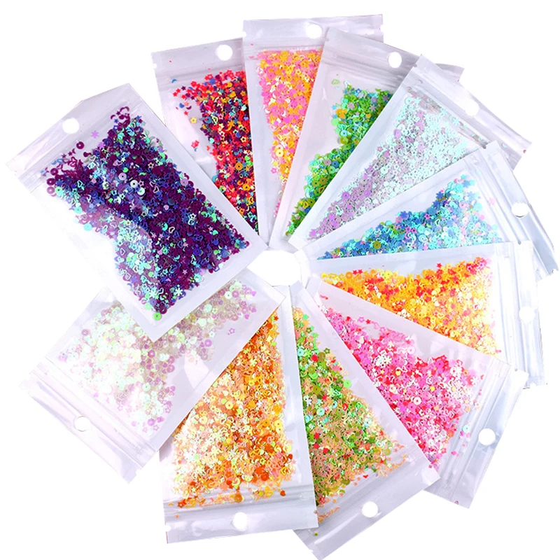10g/pack New Mixed Color Sequins Slime Crystal Mud Filled Decoration PVC Colorful Sequins Star Love Accessories toy for Children
10g/pack New Mixed Color Sequins Slime Crystal Mud Filled Decoration PVC Colorful Sequins Star Love Accessories toy for Children