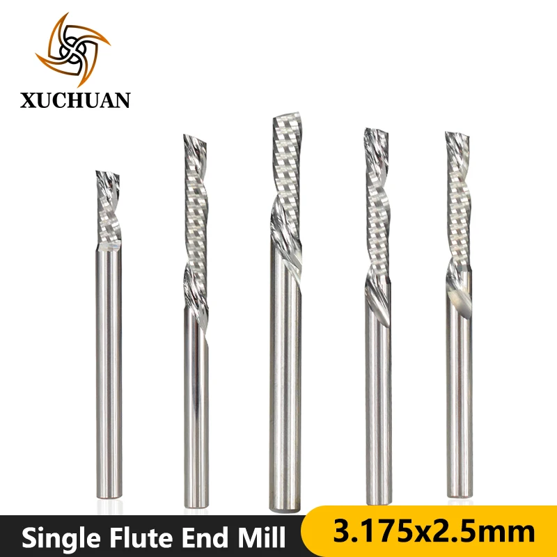 1 Flute End Mills Aluminum Spiral Router Bit 3.175 Shank Left Hand Cutter Tungsten Carbide Milling Cutter Single Flute End Mill
1 Flute End Mills Aluminum Spiral Router Bit 3.175 Shank Left Hand Cutter Tungsten Carbide Milling Cutter Single Flute End Mill