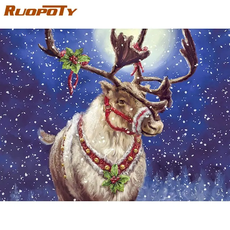 RUOPOTY Framed DIY Painting By Numbers Deer Animals Canvas By Numbers Handpainted Acrylic Oil Painting For Christmas Gift
RUOPOTY Framed DIY Painting By Numbers Deer Animals Canvas By Numbers Handpainted Acrylic Oil Painting For Christmas Gift