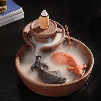 Back Flow Incense Burner Sticks Holder Living Tea Room Smell Removing Tool Cense Burner Porcelain Buddhist Home Decor LLC013
Back Flow Incense Burner Sticks Holder Living Tea Room Smell Removing Tool Cense Burner Porcelain Buddhist Home Decor LLC013