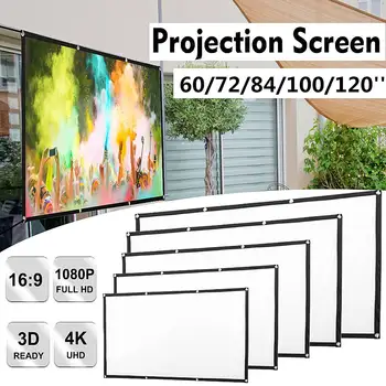 60/72/84/100/120 inch 16:9 Reflective Projection Screen Portable Foldable White Projector Cloth Screen With 8pcs Hanging Hole
60/72/84/100/120 inch 16:9 Reflective Projection Screen Portable Foldable White Projector Cloth Screen With 8pcs Hanging Hole