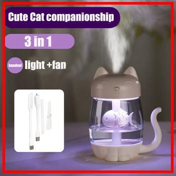 3 in 1 Cat Ultrasonic Air Humidifier with Mini Fan light Aroma Essential Humidifier Oil Diffuser Ultrasonic Cool Mist Car
3 in 1 Cat Ultrasonic Air Humidifier with Mini Fan light Aroma Essential Humidifier Oil Diffuser Ultrasonic Cool Mist Car