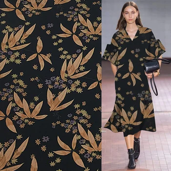 Plant on black background 100% pure silk fabric silk Jianhong crepe fabric,SJHC064
Plant on black background 100% pure silk fabric silk Jianhong crepe fabric,SJHC064