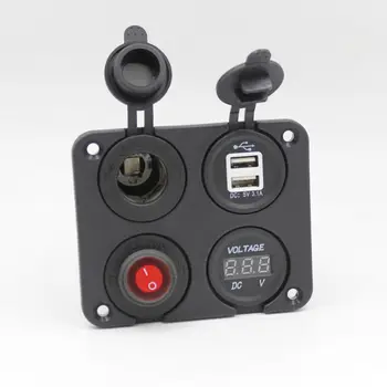 LED Dual USB Car Charger+Voltmeter+12V Power Socket+ On-Off Four-hole Switch Panel Kit For Car Truck Motorcycle RV ATV Camper
LED Dual USB Car Charger+Voltmeter+12V Power Socket+ On-Off Four-hole Switch Panel Kit For Car Truck Motorcycle RV ATV Camper