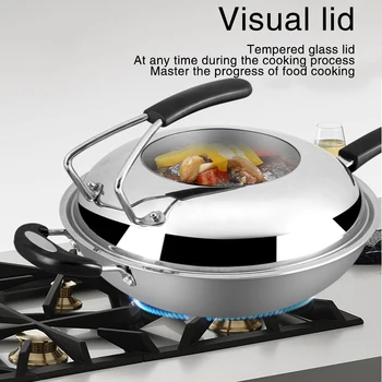 34cm 304 Stainless Steel Eco-Friendly Non-Slip Smokeless Wok Honeycomb Non-Stick Wok Frying Pan Spatula Cookware Uncoated Pot
34cm 304 Stainless Steel Eco-Friendly Non-Slip Smokeless Wok Honeycomb Non-Stick Wok Frying Pan Spatula Cookware Uncoated Pot