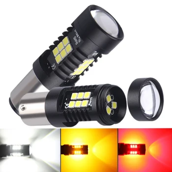 

2X 1156 BAU15S PY21W Car LED Turn Signal Light BA15S P21W 1157 BAY15D P21/5W Brake Reverse Tail Bulbs Amber 6000k Canbus 12V 24V