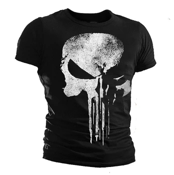 Daredevil T- shirt The Punisher Skull T Shirt Slim Black O-Neck Short Sleeve Tees Fashion Cotton T Shirt For Men 
Daredevil T- shirt The Punisher Skull T Shirt Slim Black O-Neck Short Sleeve Tees Fashion Cotton T Shirt For Men