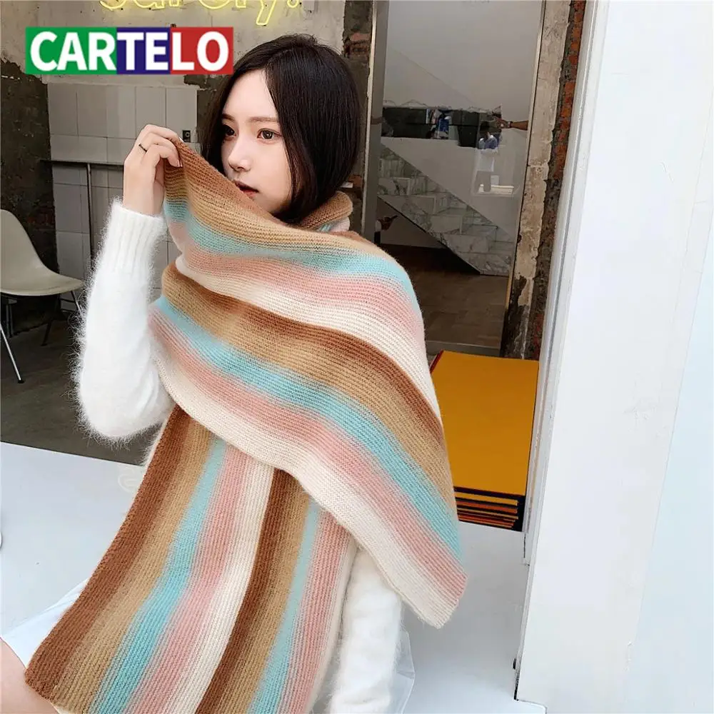 New women scarf Korean student Harajuku knitted small scarf female winter rainbow long scarf wild warm woolen cute female scarf
New women scarf Korean student Harajuku knitted small scarf female winter rainbow long scarf wild warm woolen cute female scarf