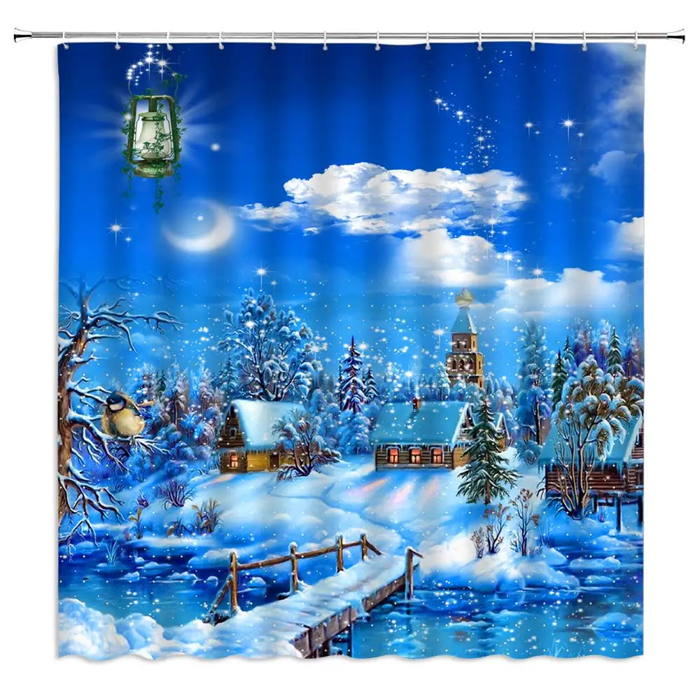 Fantasy Fairy Landscape Shower Curtain Snowflake Village Bridge Bird Winter Snow View Polyester Fabric Living Room Decor 70×70
Fantasy Fairy Landscape Shower Curtain Snowflake Village Bridge Bird Winter Snow View Polyester Fabric Living Room Decor 70×70