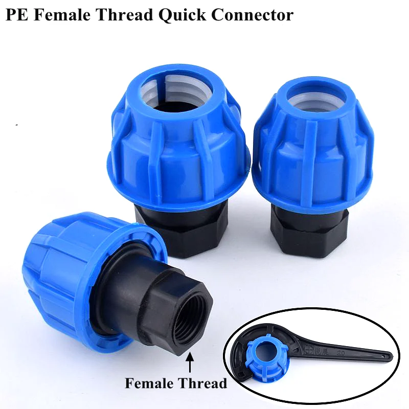 

1/2" 3/4" 1" Female Thread To 20~32mm PE Pipe Direct Quick Connector Garden Farm Irrigation Tube Fittings Tap Pipe Quick Joint