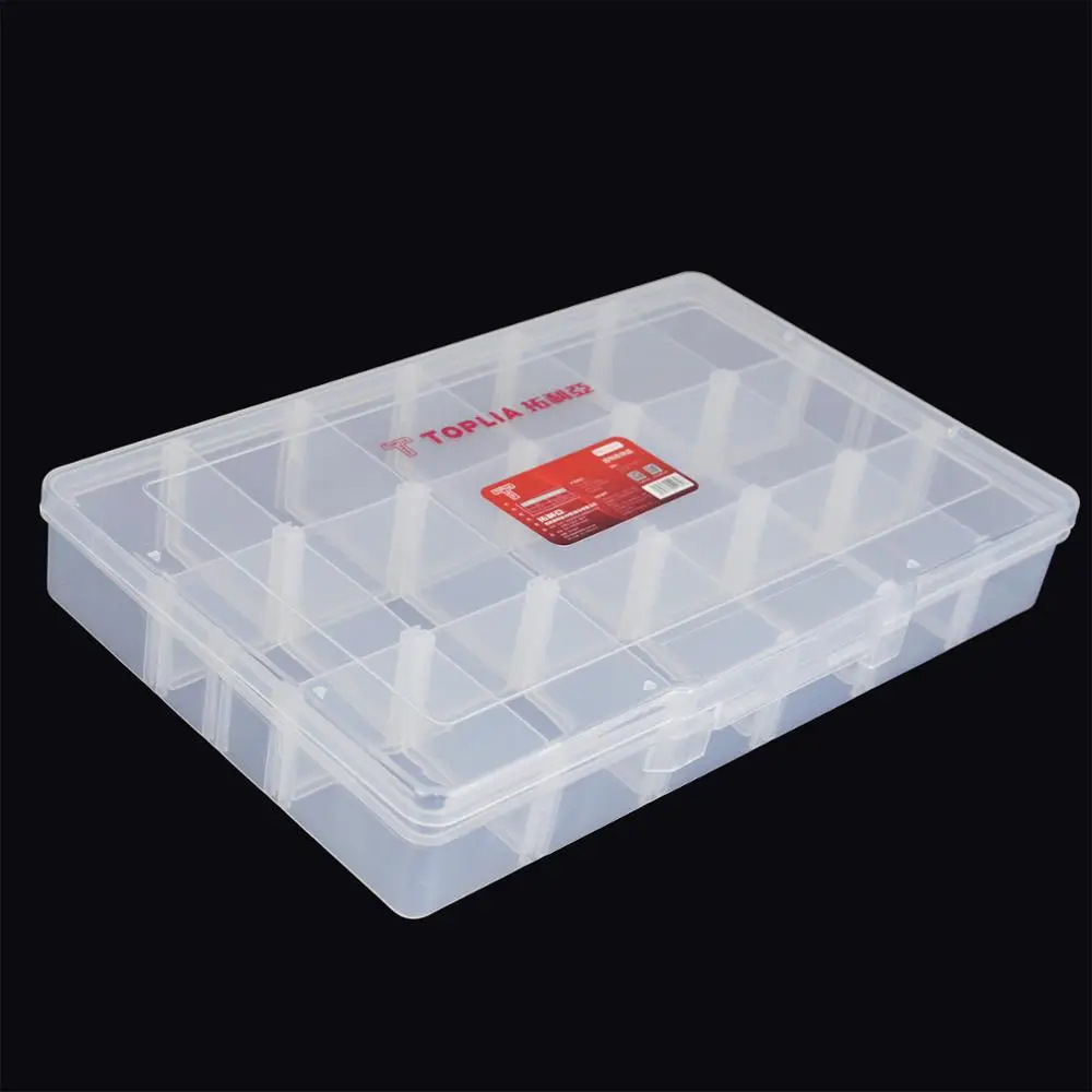 TOPLIA RB011011 Transparent Storage Box,18 Slots Cells Portable Jewelry Tool Box Container Electronic Component Storage Box.
TOPLIA RB011011 Transparent Storage Box,18 Slots Cells Portable Jewelry Tool Box Container Electronic Component Storage Box.