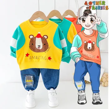 Baby boy clothes cotton warm two-piece casual sports suit hit color cartoon bear letter print long sleeve baby clothes boy suit
Baby boy clothes cotton warm two-piece casual sports suit hit color cartoon bear letter print long sleeve baby clothes boy suit
