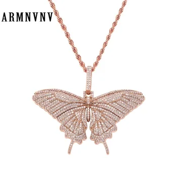 ARMNVNV Animal butterfly Pendant Necklace Charm Rose Gold Color Cubic Zircon Men's Women Hip hop Rock Jewelry 
ARMNVNV Animal butterfly Pendant Necklace Charm Rose Gold Color Cubic Zircon Men's Women Hip hop Rock Jewelry