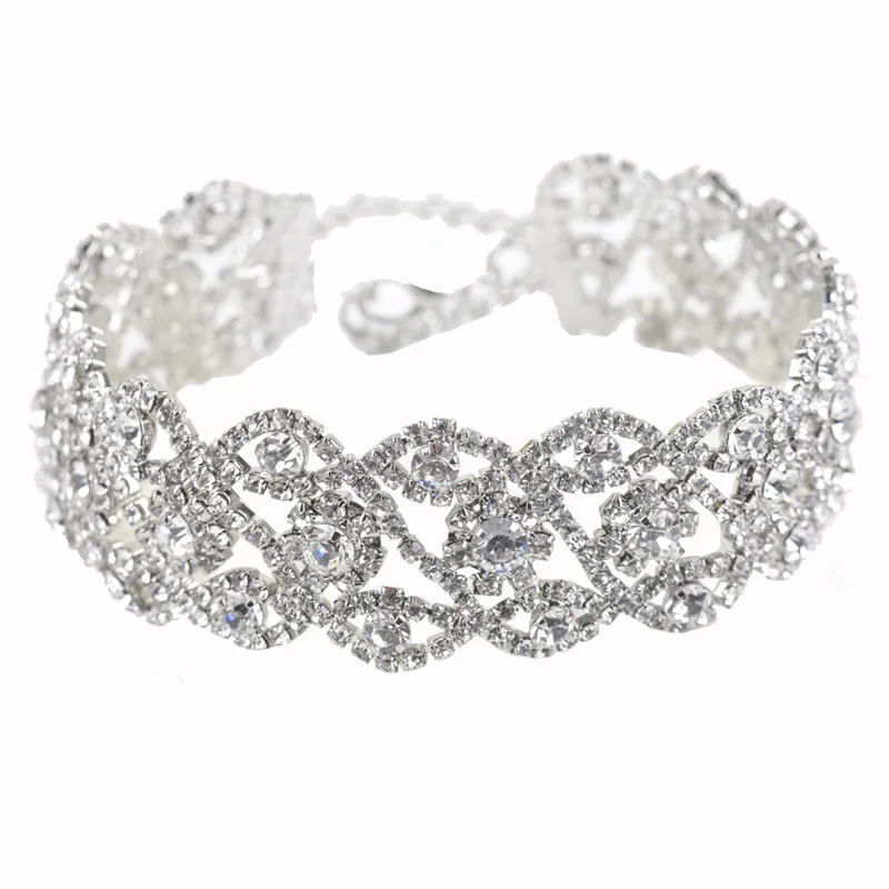 Фото Новый дизайн модный чокер со стразами эффектные ожерелья женские кристаллы