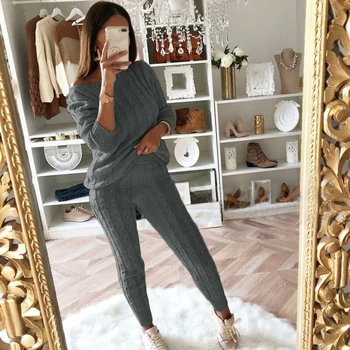 Fashion Women's 2 Piece Set Street Style Solid Casual Knitted Tracksuit Sportswear Warm Sweater+Long Pants Sweatshirts Outfits
Fashion Women's 2 Piece Set Street Style Solid Casual Knitted Tracksuit Sportswear Warm Sweater+Long Pants Sweatshirts Outfits