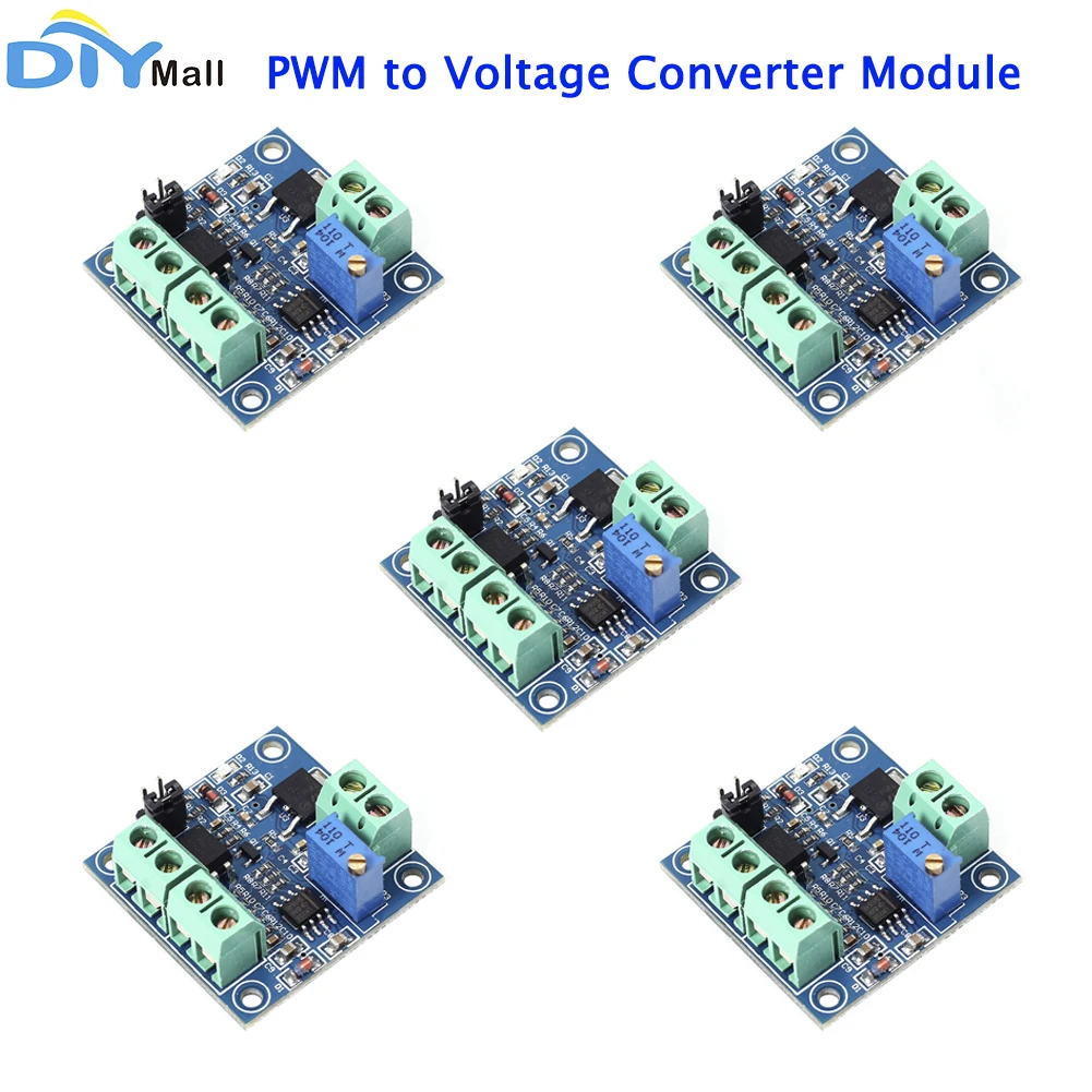 

5Pcs PWM to Voltage Converter Module 0%-100% to 0-10V for PLC MCU Digital to Analog Signal PWM Adjustable Converter Power Module