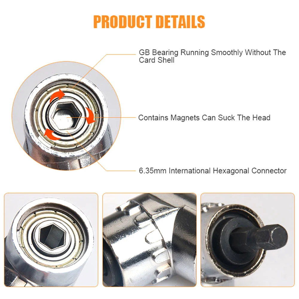 105 Degree Right Angle Driver Angle Extension Power Screwdriver Drill Attachment 1/4inch Hex Bit Socket Holder Adapter
105 Degree Right Angle Driver Angle Extension Power Screwdriver Drill Attachment 1/4inch Hex Bit Socket Holder Adapter