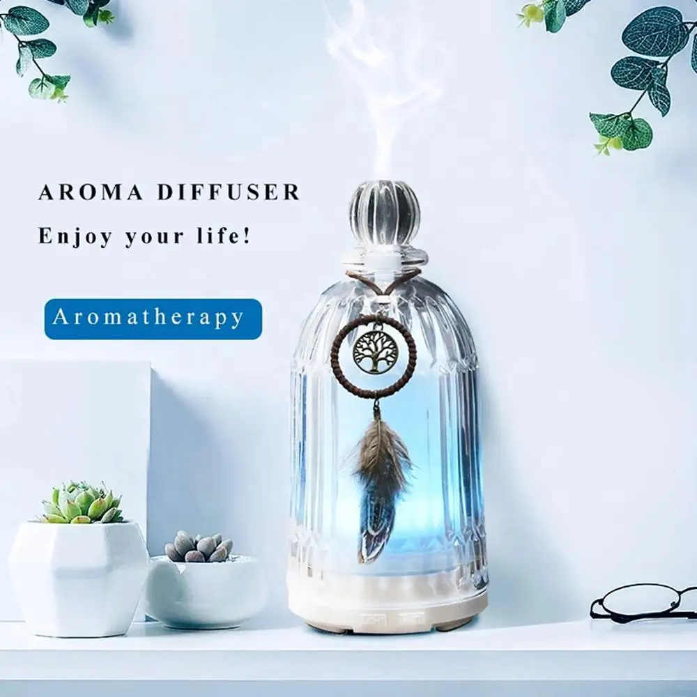 120ml Glass Air Humidifier Ultrasonic Aroma Essential Oil Diffuser with 7 Color Changing LED Lights for Bedroom Living Room
120ml Glass Air Humidifier Ultrasonic Aroma Essential Oil Diffuser with 7 Color Changing LED Lights for Bedroom Living Room