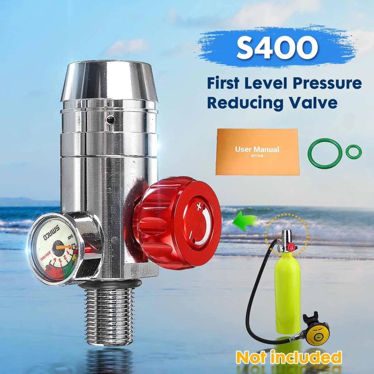 3/8-24UNF First Level Pressure Reducing-Valve SMACO 1000mL Diving Reserve Air Tank Oxygen Cylinder Respirator Adapter
3/8-24UNF First Level Pressure Reducing-Valve SMACO 1000mL Diving Reserve Air Tank Oxygen Cylinder Respirator Adapter
