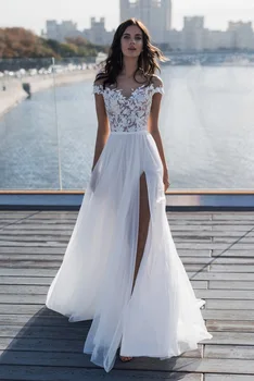 Boho Lace White Wedding Dress Off Shoulder Vestido De Noiva 2020 Charming Backless Beach Bridal Dresses 
Boho Lace White Wedding Dress Off Shoulder Vestido De Noiva 2020 Charming Backless Beach Bridal Dresses