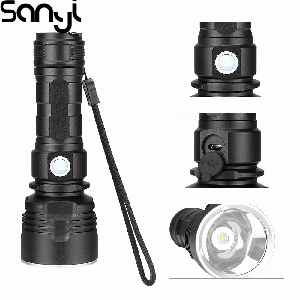 Portable Flashlight XML-2 LED Flashlight USB Rechargeable Ultra Bright Torch Lantern Lamp 3 Modes Lighting Camping Light
Portable Flashlight XML-2 LED Flashlight USB Rechargeable Ultra Bright Torch Lantern Lamp 3 Modes Lighting Camping Light