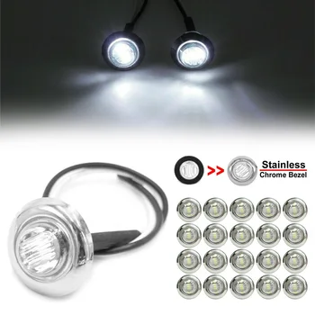 20X 3/4" Round White LED Side Marker Light With Stailness Base For Truck Trailer Car LED Side Marker Lights
20X 3/4" Round White LED Side Marker Light With Stailness Base For Truck Trailer Car LED Side Marker Lights