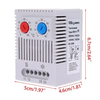 Small compact adjustable temperature controller ZR011 dual thermostat connecting heater fan for cabinet ZR 011
Small compact adjustable temperature controller ZR011 dual thermostat connecting heater fan for cabinet ZR 011
