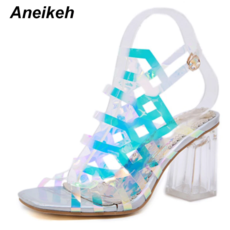 Aneikeh 2019 Sweet PVC Women Heeled Sandals Transparent Buckle Strap Square High Heels Square Toed Office Dress Lady Shoes 35-40
Aneikeh 2019 Sweet PVC Women Heeled Sandals Transparent Buckle Strap Square High Heels Square Toed Office Dress Lady Shoes 35-40