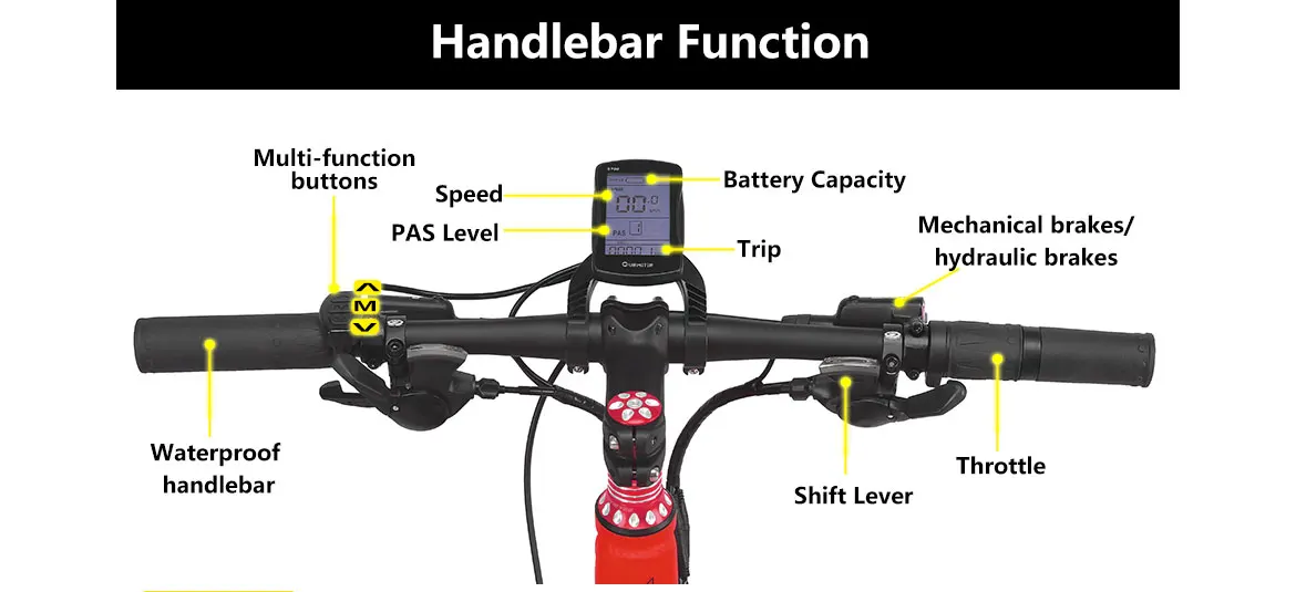 Discount Cyrusher XF770 48V 500W electronic Folding Bike 26*1.95 Spoke Tire Aluminum Alloy Frame electric bicycle with smart lCD display 10