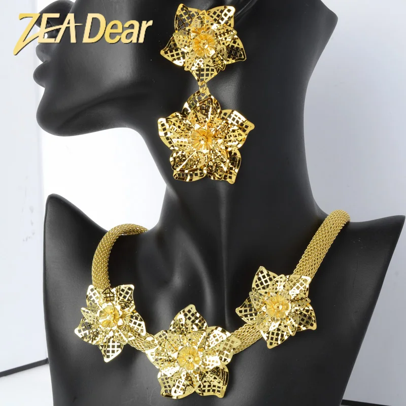 ZEADear Jewelry Sets Fashion Classic Copper Gold Plated Flower Earrings Necklace For Women Romantic Bridal Wedding Party Gift
ZEADear Jewelry Sets Fashion Classic Copper Gold Plated Flower Earrings Necklace For Women Romantic Bridal Wedding Party Gift
