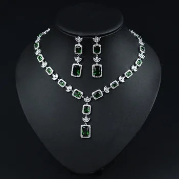 Long Square White gold Fahsion Luxury Wedding Jewelry Sets for Women AAA Cubic Zirconia Earrings Necklaces Set 
Long Square White gold Fahsion Luxury Wedding Jewelry Sets for Women AAA Cubic Zirconia Earrings Necklaces Set