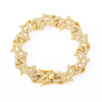 Men's Hip Hop Iced Out Full CZ Gold Color Luxury Charms Bling Cuban Link Chain Bracelet Men Hiphop Rock Rapper Jewelry Bracelets
Men's Hip Hop Iced Out Full CZ Gold Color Luxury Charms Bling Cuban Link Chain Bracelet Men Hiphop Rock Rapper Jewelry Bracelets