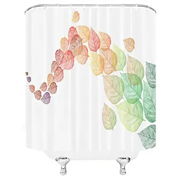 Leaves Decor Shower Curtain Set, Gradient Colored Autumn Leaves Flying in The Wind Cold Formation of Seasons Art Illustration,
Leaves Decor Shower Curtain Set, Gradient Colored Autumn Leaves Flying in The Wind Cold Formation of Seasons Art Illustration,