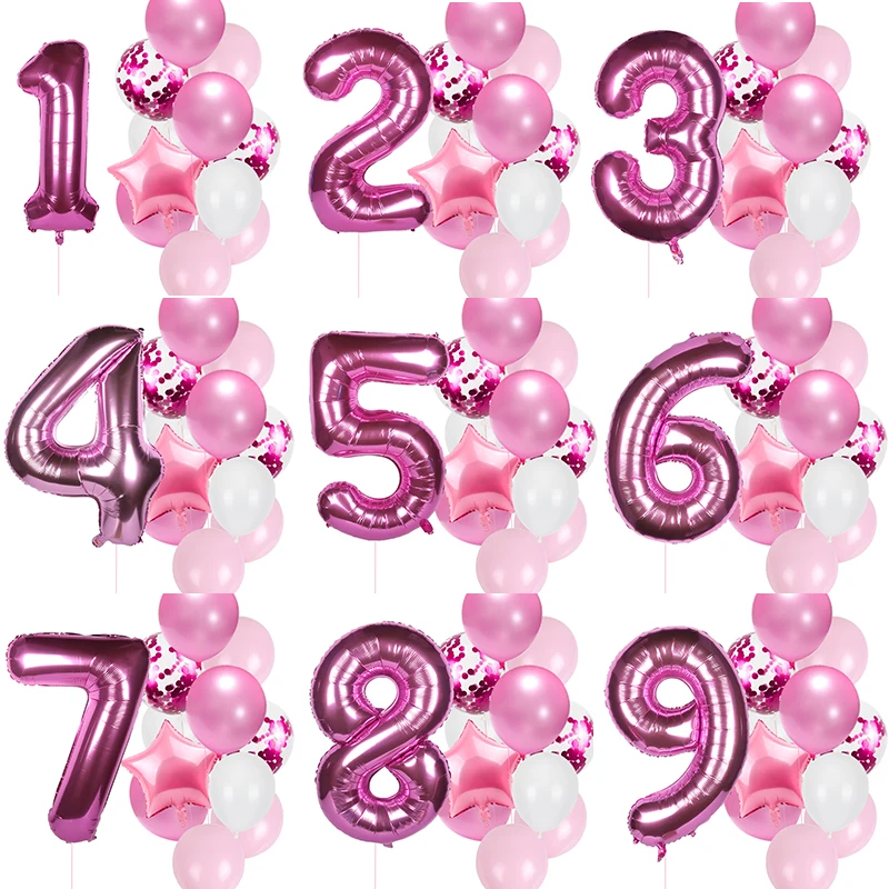 12pcs Pink Number Balloon Set First 1st Birthday Girl Party Decoration Balloon 2 3 4 5 6 7 year Birthday Party Decorations Kids
12pcs Pink Number Balloon Set First 1st Birthday Girl Party Decoration Balloon 2 3 4 5 6 7 year Birthday Party Decorations Kids