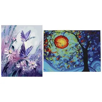 2 Set Diy Oil Painting Paint By Number Kit 16X20 Inch Frameless- Dream Tree By Van Gogh & Butterfly with Purple Flower
2 Set Diy Oil Painting Paint By Number Kit 16X20 Inch Frameless- Dream Tree By Van Gogh & Butterfly with Purple Flower