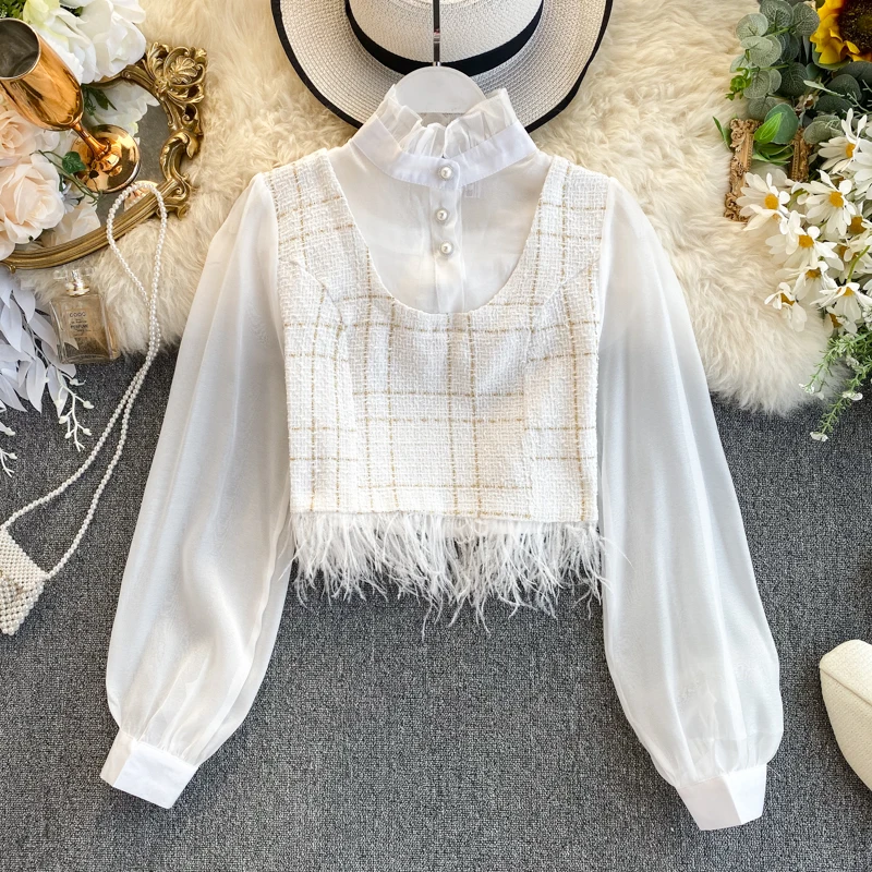 Little Fragrant Shirt Female Fake Two Pieces Fairy Fungus Stand Collar Western Air Bubble Sleeve Short Top
Little Fragrant Shirt Female Fake Two Pieces Fairy Fungus Stand Collar Western Air Bubble Sleeve Short Top
