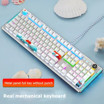 K968 USB Wired Mechanical Keyboard 104 Keys Green Switch Backlit Gaming Keyboard for PC Computer
K968 USB Wired Mechanical Keyboard 104 Keys Green Switch Backlit Gaming Keyboard for PC Computer
