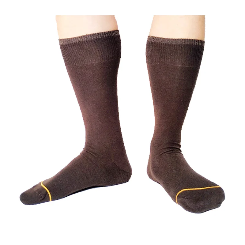 Брендовые мужские хлопковые носки чулки пикантные кофейные однотонные деловые