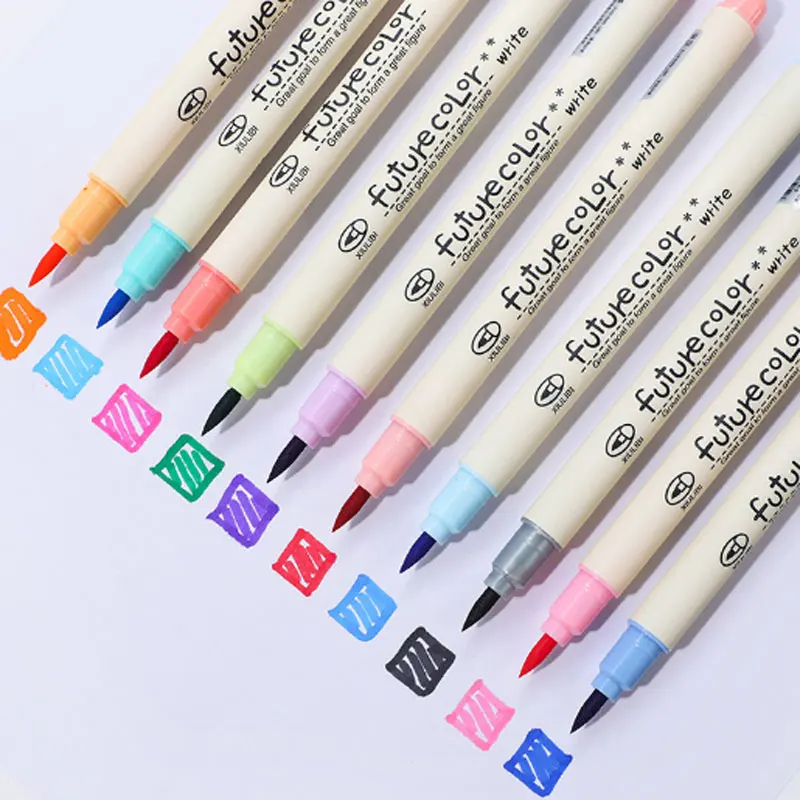 10 Color Fineliner Soft Brush Pen Colored Marker Pens Set Pencils DIY Calligraphy Drawing Write School Stationery Supplies
10 Color Fineliner Soft Brush Pen Colored Marker Pens Set Pencils DIY Calligraphy Drawing Write School Stationery Supplies