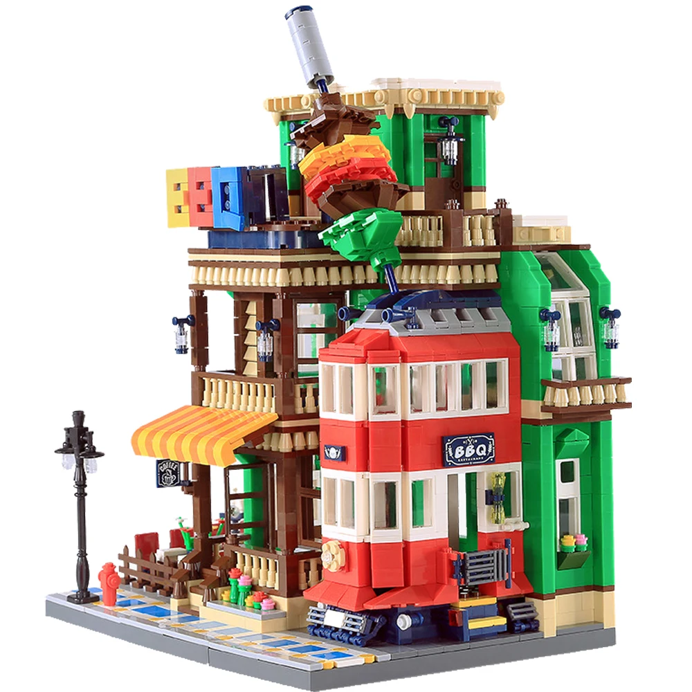 1922PCS Ideas series The BBQ Restaurant Model Building Blocks Classic Architecture Toys For Children gift
1922PCS Ideas series The BBQ Restaurant Model Building Blocks Classic Architecture Toys For Children gift