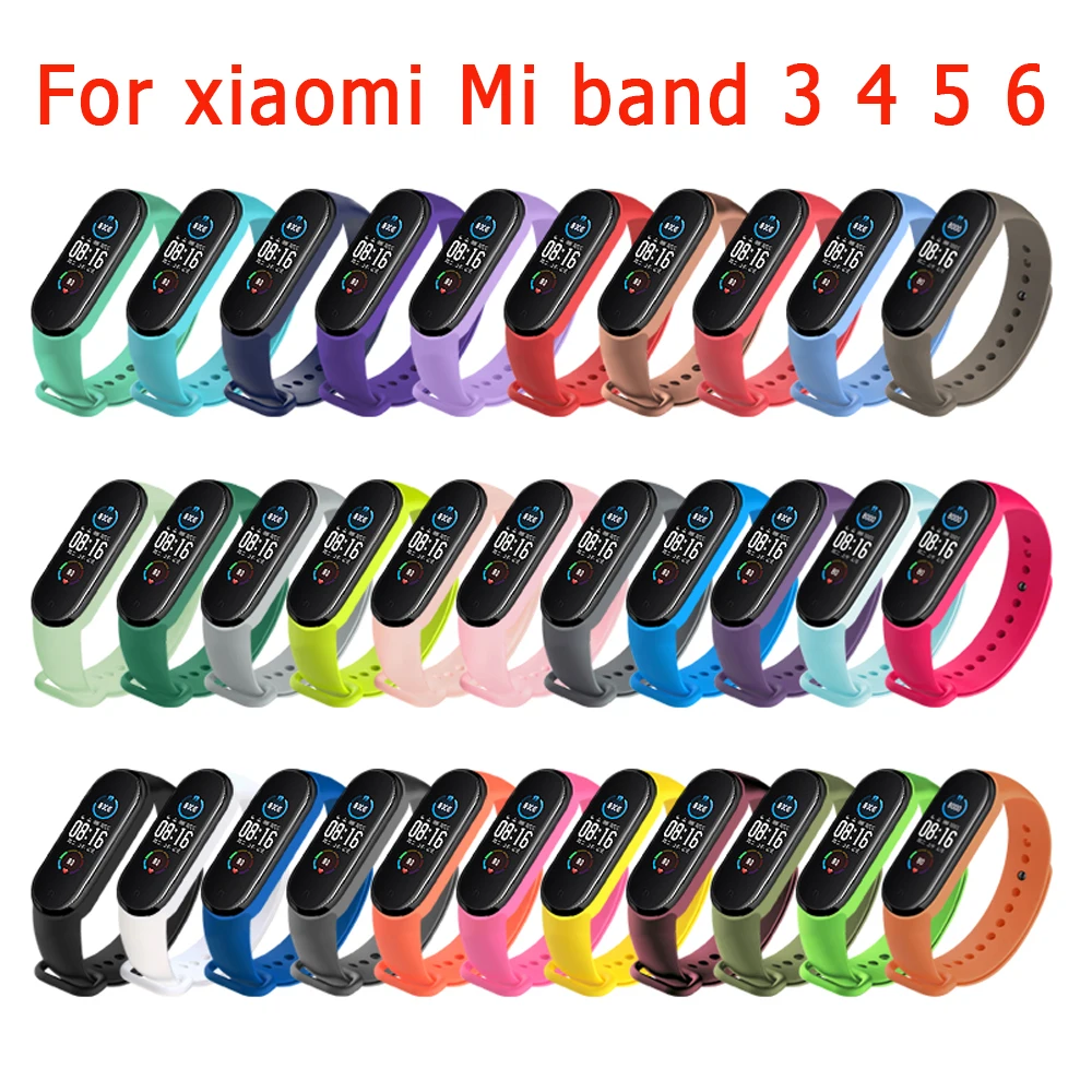 Ремешок для часов Xiaomi Mi Band 6 5 4 3 силиконовый браслет band5 band6 аксессуары умных |