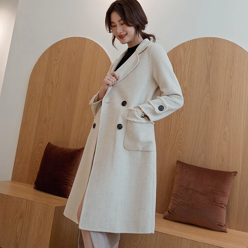 LHZSYY 2019Autumn Winter New Women's Double-sided Woolen Coat Fashion V-Neck Long Thick Pure Wool Coat Wild Warm Cashmere Coat
LHZSYY 2019Autumn Winter New Women's Double-sided Woolen Coat Fashion V-Neck Long Thick Pure Wool Coat Wild Warm Cashmere Coat