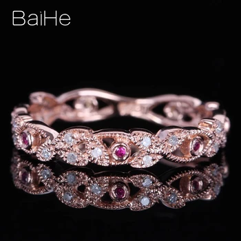 BAIHE Solid 10K Rose Gold About 0.2CT Natural Diamonds Rubies Engagement Gift Women Trendy Wedding Diamonds Rubies Leaf ring
BAIHE Solid 10K Rose Gold About 0.2CT Natural Diamonds Rubies Engagement Gift Women Trendy Wedding Diamonds Rubies Leaf ring